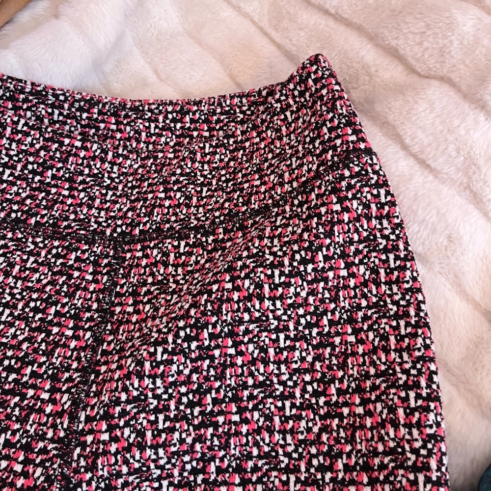 J. Crew Womens M Athleisure Bike Shorts Black Pink White Speckled Spring Preppy